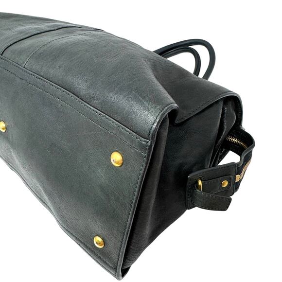 Yves Saint Laurent Vintage Cabas Chyc Y Black Leather Gold Hardware Large - Picture 13 of 15